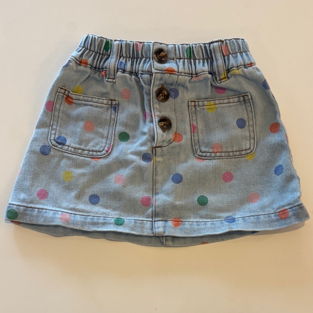 Mini Biden Girls 2-3T Polka Dot Denim Skirt for Kids